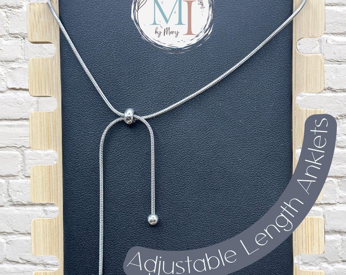 Adjustable Silver Snake Chain Anklet | Elegant Hypoallergenic Anklet for Women | Classic & Sexy Jewelry I Minimalist Design I Boho Chic