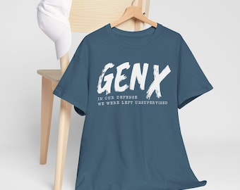 Camiseta gráfica de la Generación X: Humor sin supervisión, nostalgia retro de los 80 y 90