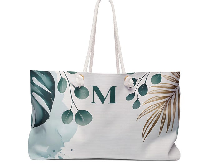 Personalized Tropical Palm Weekender Bag: Oversized Travel Tote