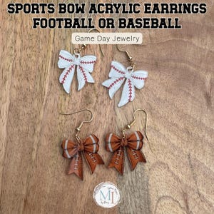 Acrylic Sports Bow Earrings: Game Day Team Spirit Jewelry
