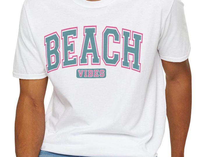 Beach Vibes T-Shirt | Coastal Style Summer Surf Shirt | Unisex Soft Cotton Tee, Vacation & Casual Beachwear, Laid-Back Ocean Lover Gift