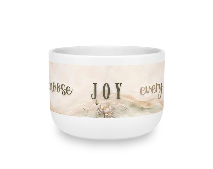 I Choose Joy Every Day 25oz Mug, Watercolor Lotus Latte Cup