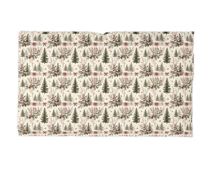 Woodland Christmas Trees pillowcase | Holiday forest pattern | King & Queen Sizes