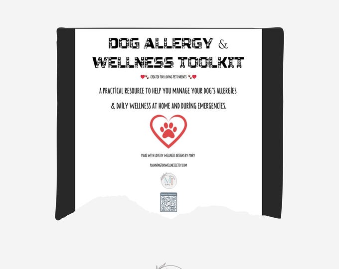 Dog Allergy & Wellness Toolkit | Printable Antihistamine Dosage Chart, Allergy Tracker, Pet Sitter Sheet | Dog Care PDF for Pet Parents