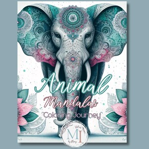 Animal Mandala Coloring Book: 50 Pages for Adults (Digital Download)