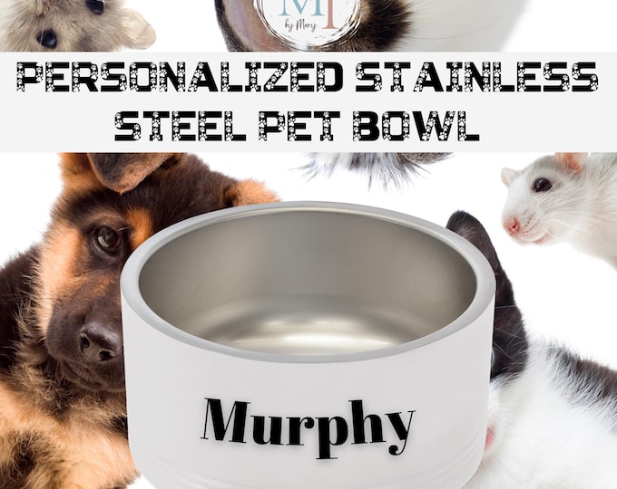Personalized Pet Bowl | Custom Dog Food Dish | Cat Water Bowl | Stainless Steel Pet Gift | 18oz Engraved Pet Bowl | Stylish Pet Accessories