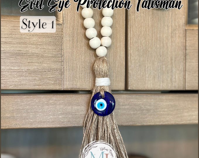 Handmade Evil Eye Door Lanyard: Protection Gift, Talisman Doorknob Hanger, Meaning Card