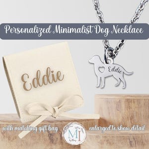 Engraved Dog Necklace | Dainty Custom Pet Lover Gift | Personalized Dog Pendant I Minimalist Jewelry | Pet Memorial Keepsake