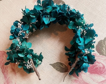 Serre tete blue saphire color- wedding preserved corsage and buttonhole, Diy wedding decoration, bridesmaid