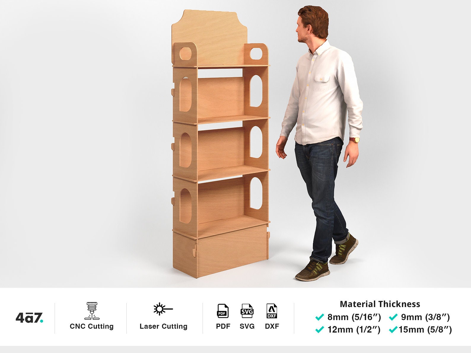 Shelf Rack Dxf Display Shelves Flatpack Combo Digital Cnc Cutting Files Bundle. Svg ...