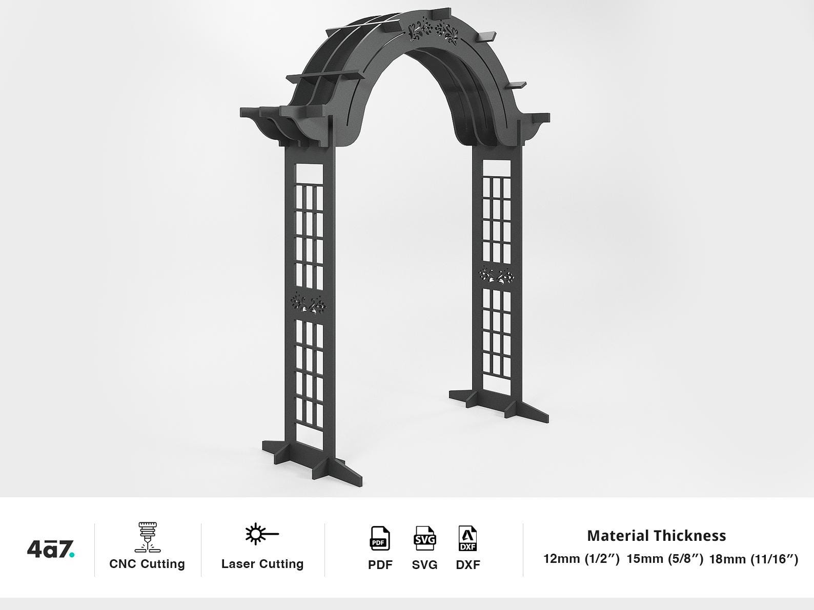 Classic Curve Portable Wedding Arch DIY Plan | CNC Cutting Machine ...