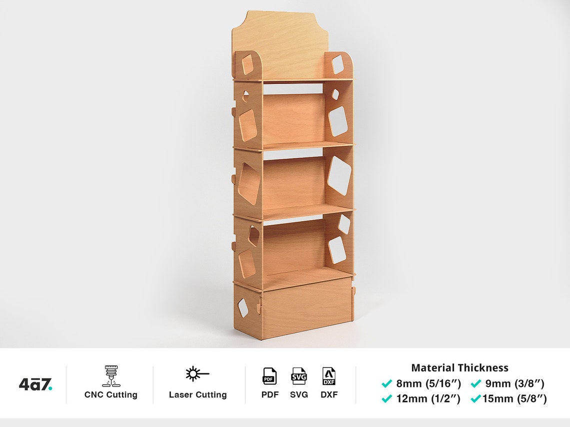 Shelf Rack Dxf Display Shelves Flatpack Combo Digital Cnc Cutting Files Bundle. Svg ...