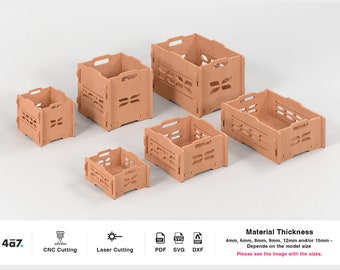 CNC Laser Cut Stackable Wooden Crate Plan (Digital File)