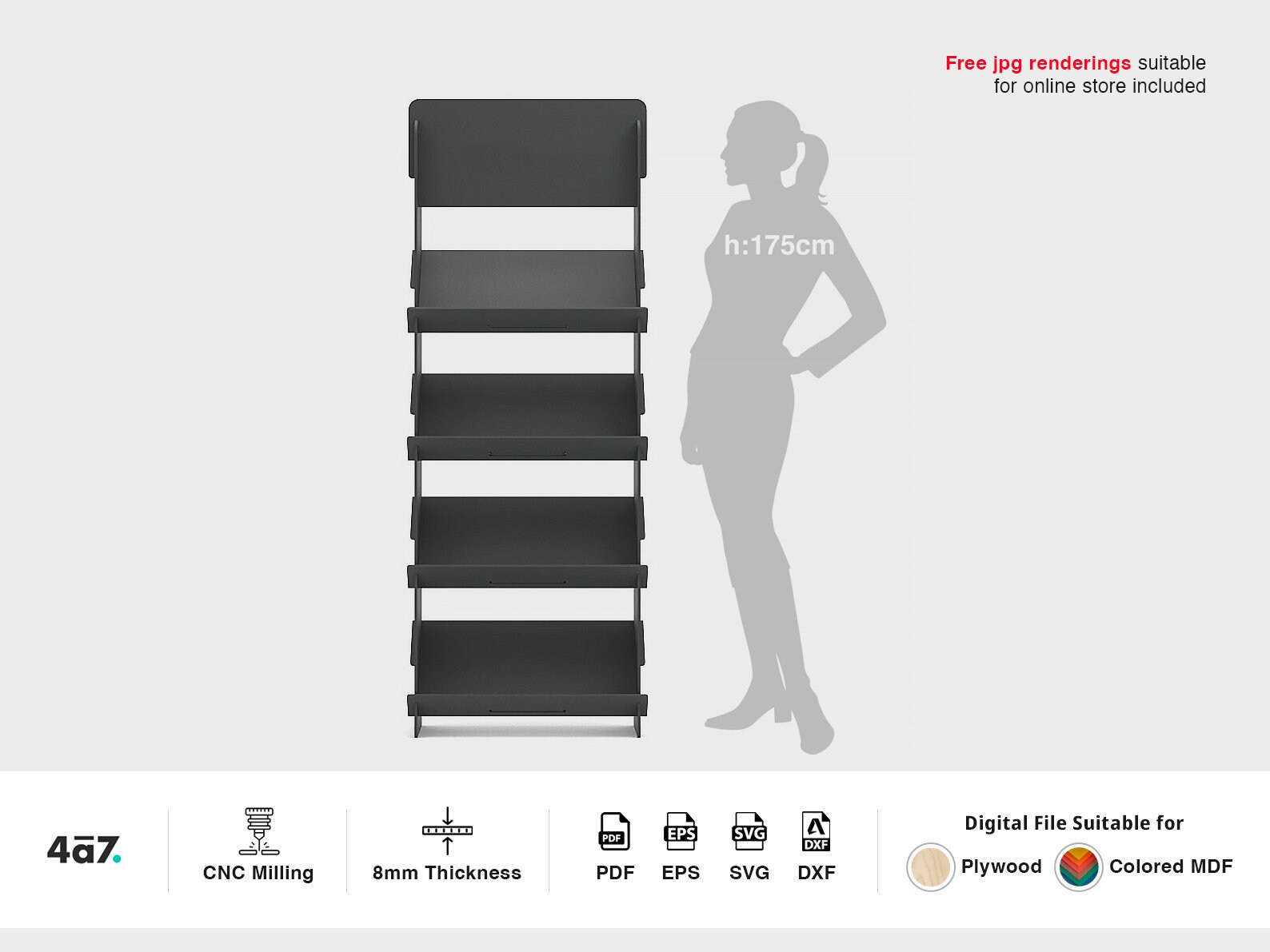 Vector File Display Stand Trade Display Stand Suitable for Plywood and Colored Mdf. Shelf Svg ...