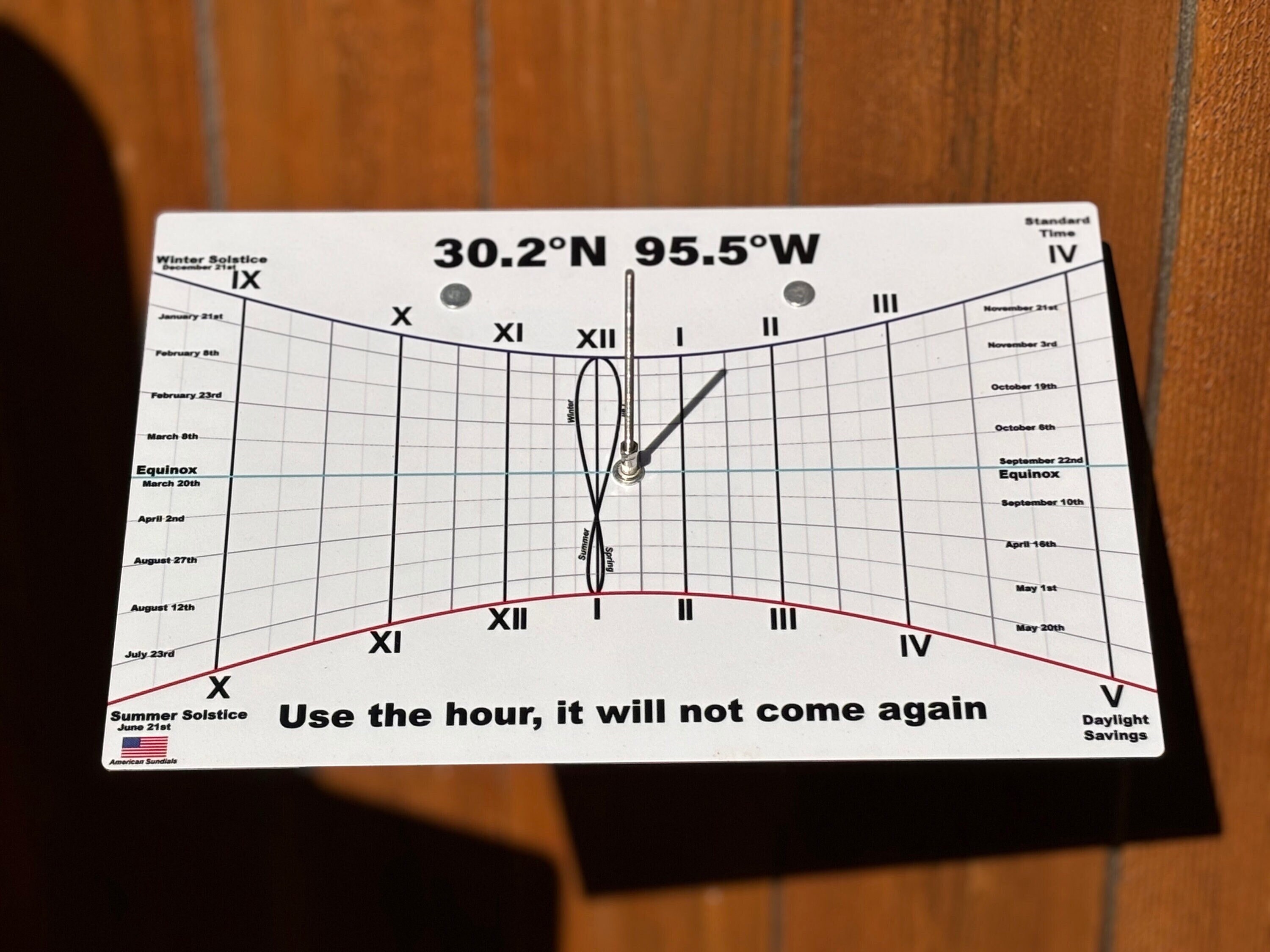 Real Custom Sundial Accurate Time, Date, Solstices, Equinoxes, Analemma