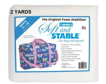 Soft and Stable- ByAnnie.com - 1 yard / 2 yards White & Black -Annie's Polyester Stabilizer Batting for Bags, Purses-Professional Structure