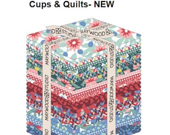 Pre-Order Cups & Quilts - Maywood Studio - NEWest Designer Fabric- 25 Fat Quarter Bundle 18"x22"- Exp Delivery Oct 2024 - Quilt Sew