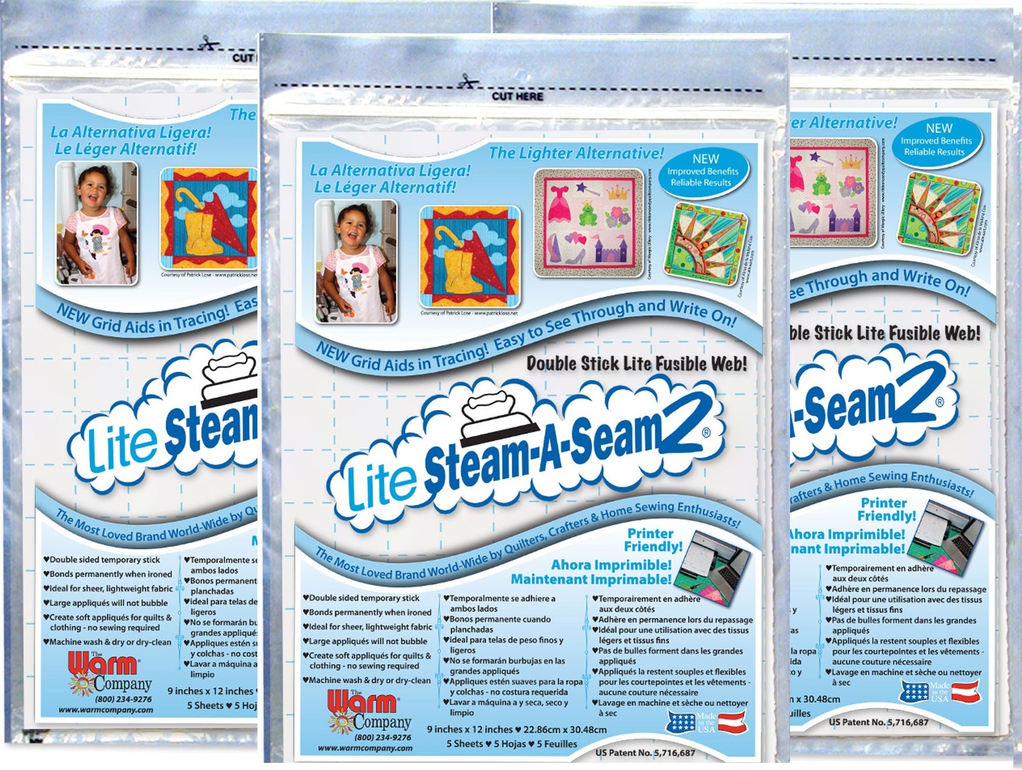 Lite Steam A Seam 2 Double Stick Fusible Web 9inx12in 5/Pkg