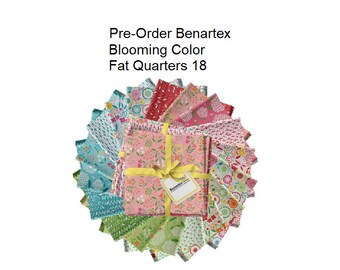 Pre-Order Blooming Color by Benartex - NEWest  Designer Fabric  - 10" Layer Cake Squares 42 or Fat Quarters 18-  Expected AUG 2024  Quilting