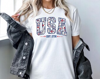 USA floral T-Shirt