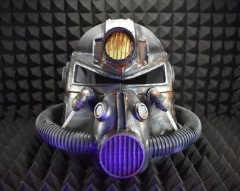T51b Power Armor Helmet - Cosplay Armor - Glow in the Dark Lamp - Vacuum-Formed + Hand-Painted & Weathered