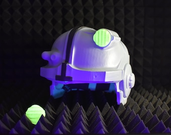 Combat Armor HELMET - Full Helmet Kit - (UNASSEMBLED) - DIY Cosplay - Vacuum-Formed - Full Kit & Glow-In-The-Dark Headlamp