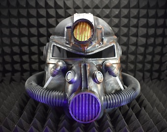 T-51B Power Armor Helmet - Apocalyptic Metallic - Glow Lamp