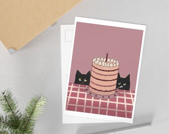 Jolie carte d'anniversaire pour amoureux des chats, carte postale de chat, cadeau d'anniversaire de chat pour chat, carte d'anniversaire de maman pour chat, carte d'anniversaire de papa