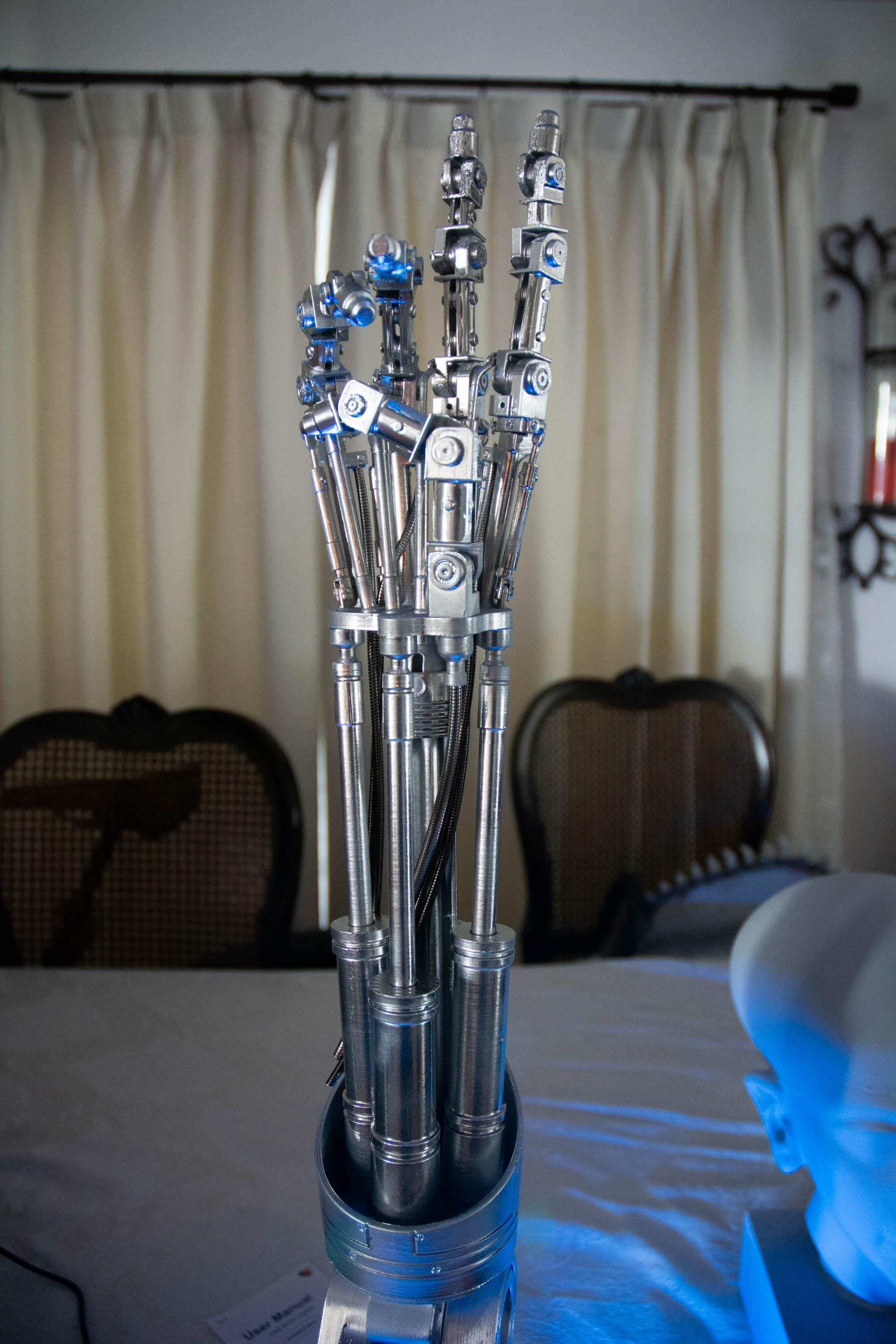 Terminator Bells Set Terminator T-800 Arm – Premium Display Prop With Custom RGB Base ...