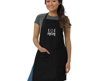 Cat Mom Embroidered Apron