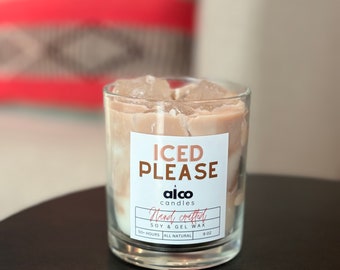 Iced Latte Candle (8oz) | Iced Coffee Candle |Coffee Scented | Coffee Bar Decor | Coffee Decor | Gift for Him | Gift for Her