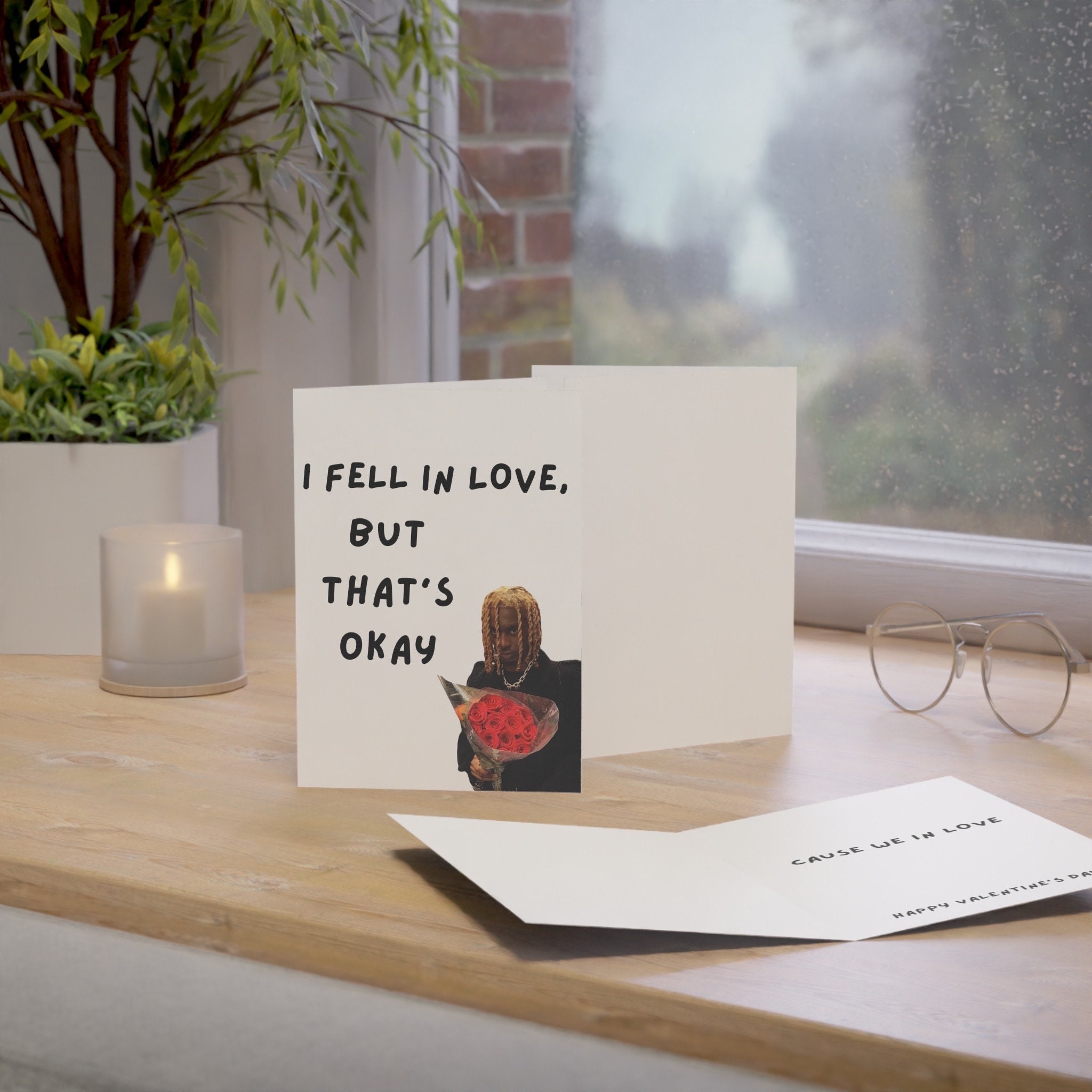 Playboi Carti Valentines Day Card With White Envelope fell in Love Song Perfect Gift for Him or