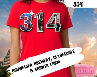 314 Day area code souvenir St. Louis Bud brewery Grants Farm Clydesdale birthday gift mom shirt present trending clipart png wedding STL