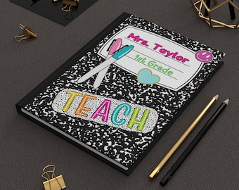Carnet de notes personnalisé pour professeur, papier avec ligné, livre de composition, cadeau cadeau femme salle de classe école cadeau le plus vendu