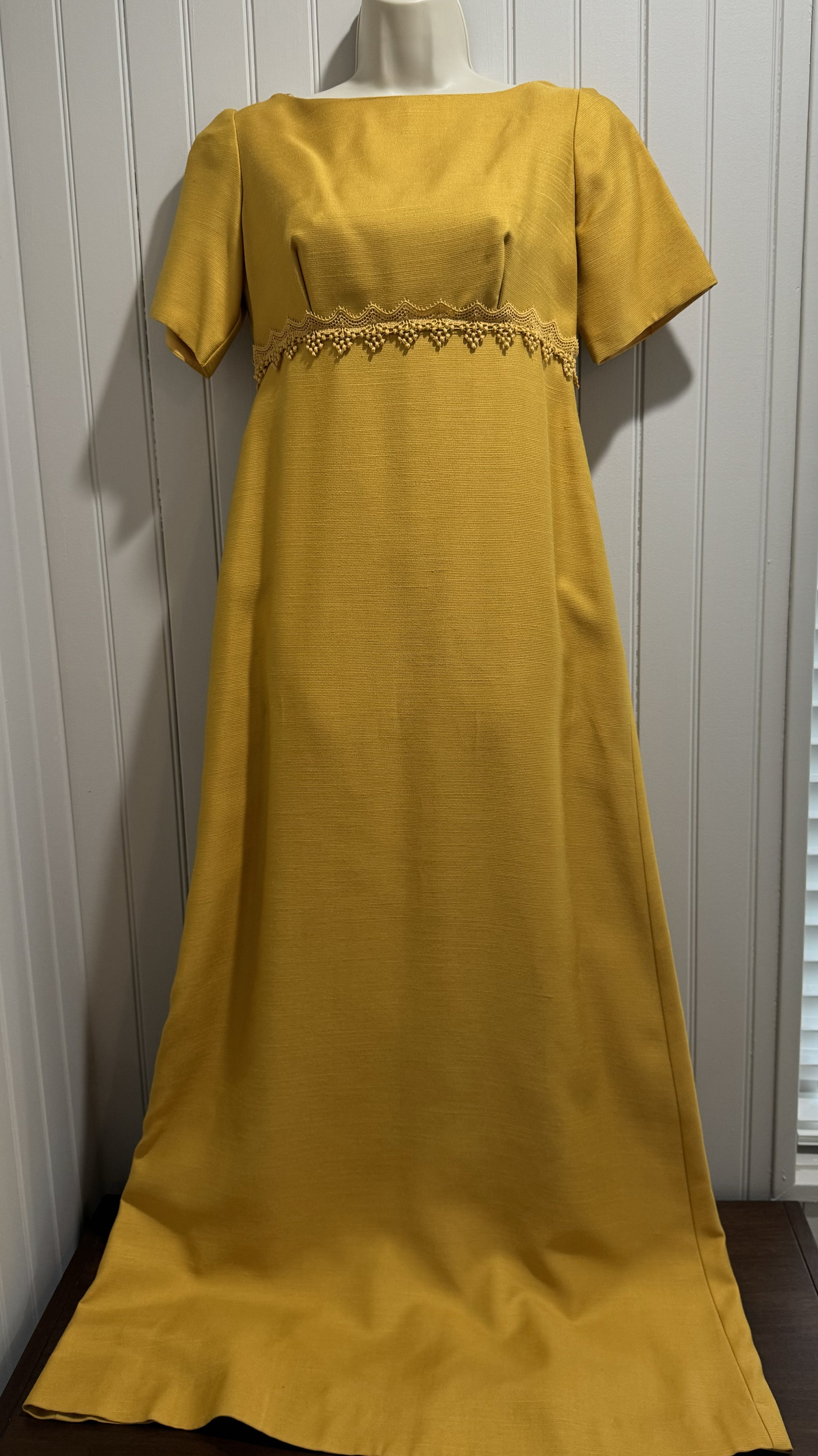 60s/70s Mustard Yellow Dress With a Train for Formal Events - Etsy