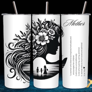 20oz tumbler wrap Mother’s Day self love daily affirmations, Sublimation design templates, straight png Digital download