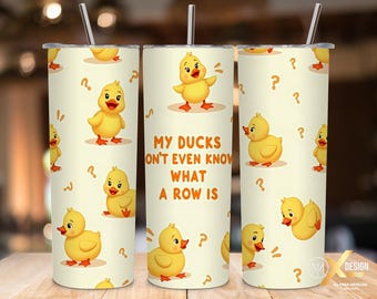 Duck Tumbler Wrap 20oz Skinny Tumbler Sublimation Design Digital Download Only, Funny Animal Tumbler Wraps, Ducks In A Row PNG 300 DPI