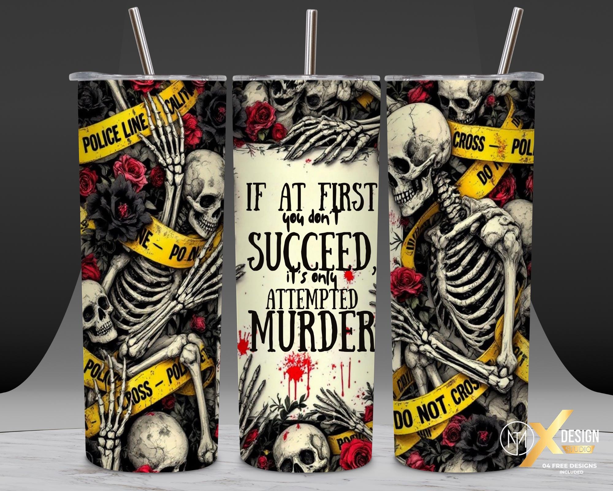 True Crime Murder Mystery 20oz Skinny Tumbler Wrap Sublimation Design, Reading Tumbler, Book Lovers Tumbler, Digital Download PNG, 300 DPI