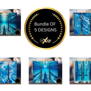 Swimming Pool Tumbler Wrap, Set of 5 Wrap PNG for 20 oz Skinny Tumbler Sublimation Designs PNG, Instant Digital Download PNG