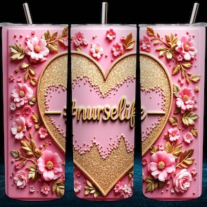 Nurse Life Tumbler Wrap, 20 oz Skinny Tumbler Sublimation Designs PNG, Anti Valentine Pink Nurse Tumbler Wrap, Instant Digital PNG Download