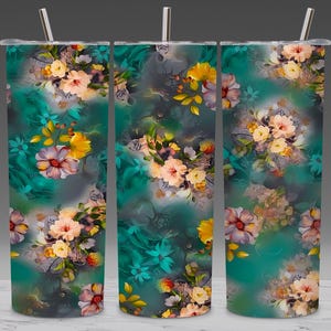Boss Lady Designer Tumbler Wrap PNG, Floral Butterfly Rainbow 20oz Skinny Sublimation , Digital Download File for Crafting, Crafting Supply image 7