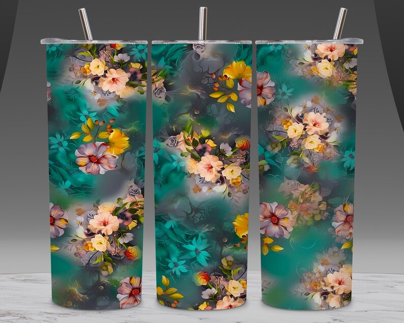 Boss Lady Designer Tumbler Wrap PNG, Floral Butterfly Rainbow 20oz Skinny Sublimation , Digital Download File for Crafting, Crafting Supply image 7
