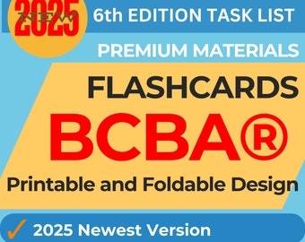 6th Edition BCBA Flashcards | 2025 Newest | Printable | Behavior Certification | Applied Behavior Analysis Therapy