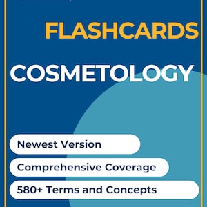 Tarjetas didácticas para la certificación en cosmetología / Examen de cosmetología 2025 / Más de 580 conceptos clave / Contenido más reciente