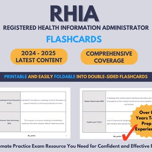 RHIA Karteikarten | 2024-2025 Registered Gesundheitsinformations-Apotheker-Prüfung | 400+ Schlüsselbegriff | Neuester Inhalt