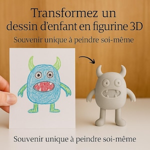 子どもの絵が3Dフィギュアに変身 – 自分で色を塗って楽しめるユニークな記念品 – 魔法のようなパーソナライズギフト