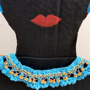 Blue crochet necklace,handmade necklace,crochet necklace,handmade jewelry,gift for her,gift for women,flower necklace,needlework necklace
