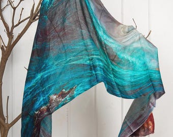 Silk Modal Scarf - Ocean Blue
