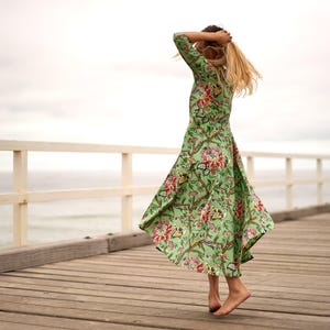 gulianna cotton maxi shift dress STRETCH DRESS, HYDRA BLUE DANDY LIONS pickmeup Sunday dress girl | G by Giuliana Printed Color:NAVY GREEN