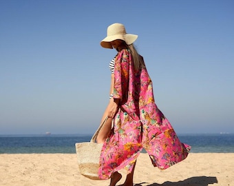 Blossom Burst' 100% Cotton Kimono Robe